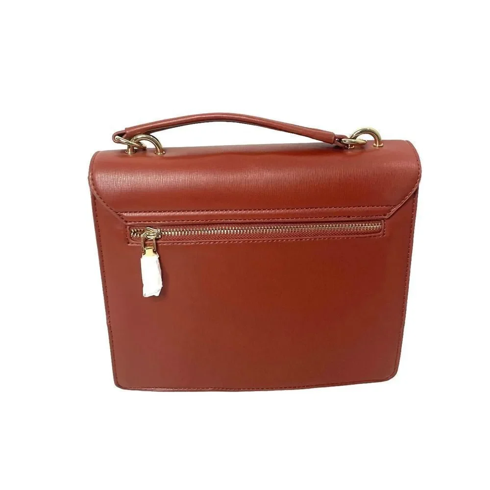 NEW Badgley Mischka flap top handle crossbody bag purse‎ vegan saffiano leather